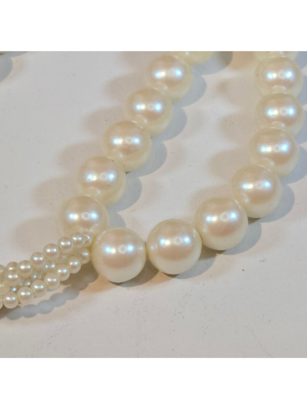 Vintage Cadoro Faux Pearl Tassel Necklace Bold Flapper Statement Jewelry 31 Inch - Picture 9 of 14